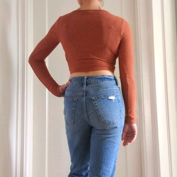 Free With Purchase - Cropped Faux Wrap Knit Top - Picture 2 of 6